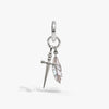 Awe Inspired Earrings 925 Sterling Silver Pen & Sword Charm Earring