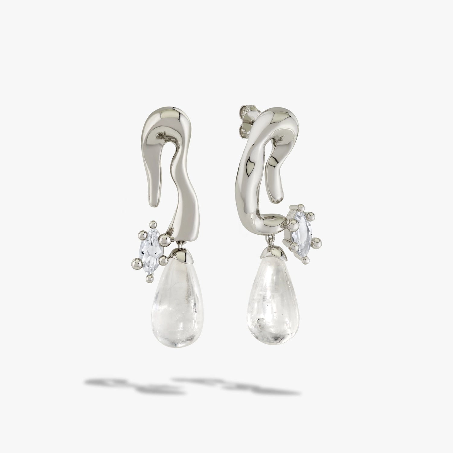 Awe Inspired Earrings 925 Sterling Silver Petal Drop Earrings