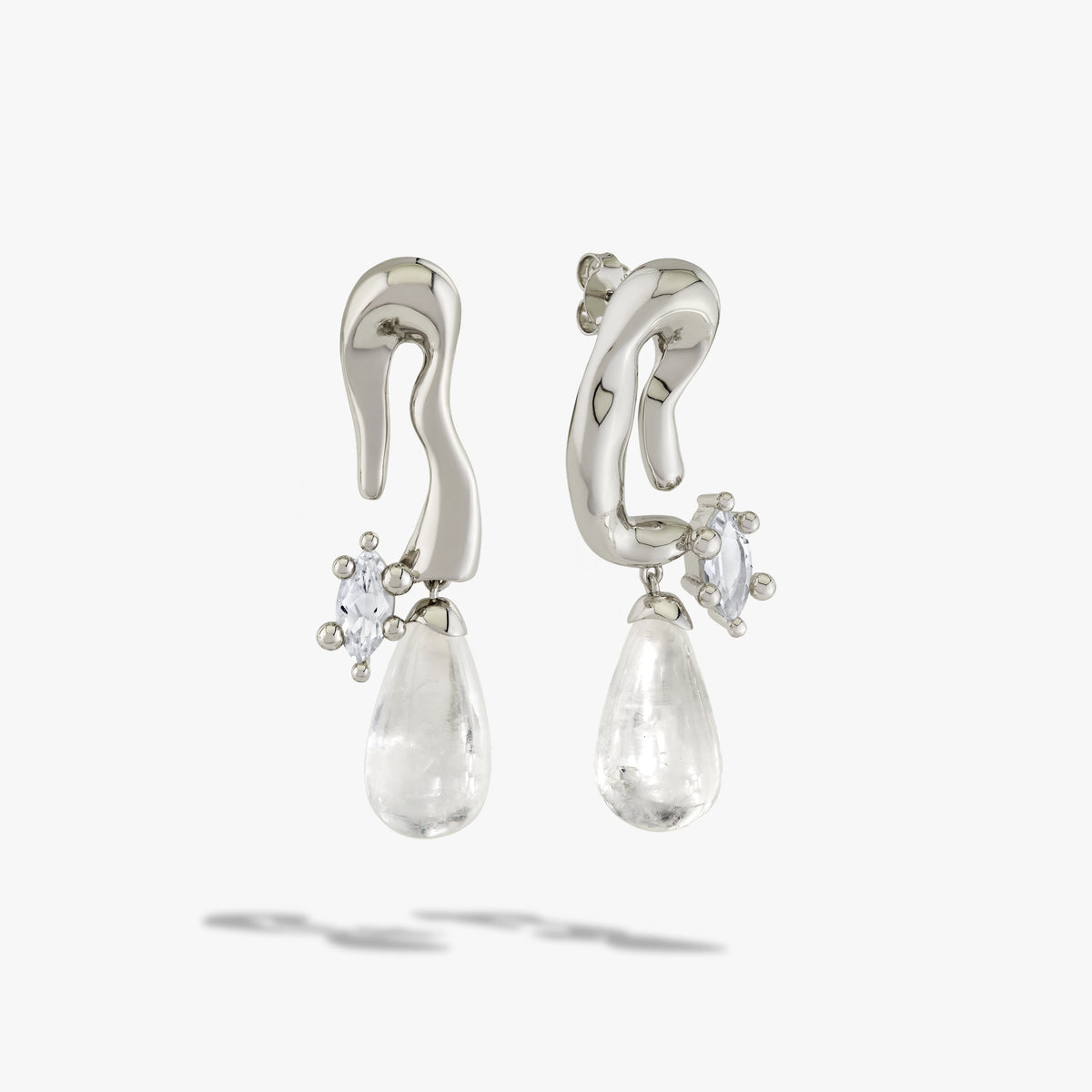 Awe Inspired Earrings 925 Sterling Silver Petal Drop Earrings