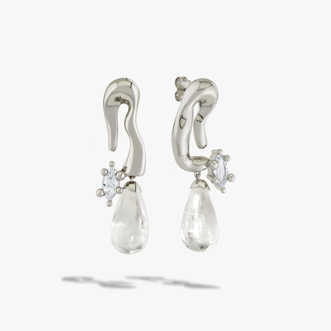 Awe Inspired Earrings 925 Sterling Silver Petal Drop Earrings