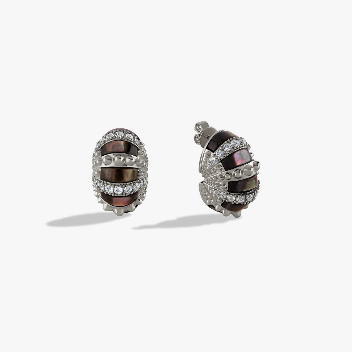 Awe Inspired Earrings 925 Sterling Silver Sea Urchin Statement Studs