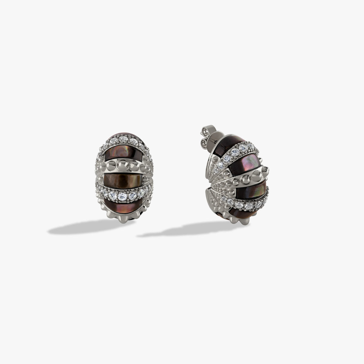 Awe Inspired Earrings 925 Sterling Silver Sea Urchin Statement Studs