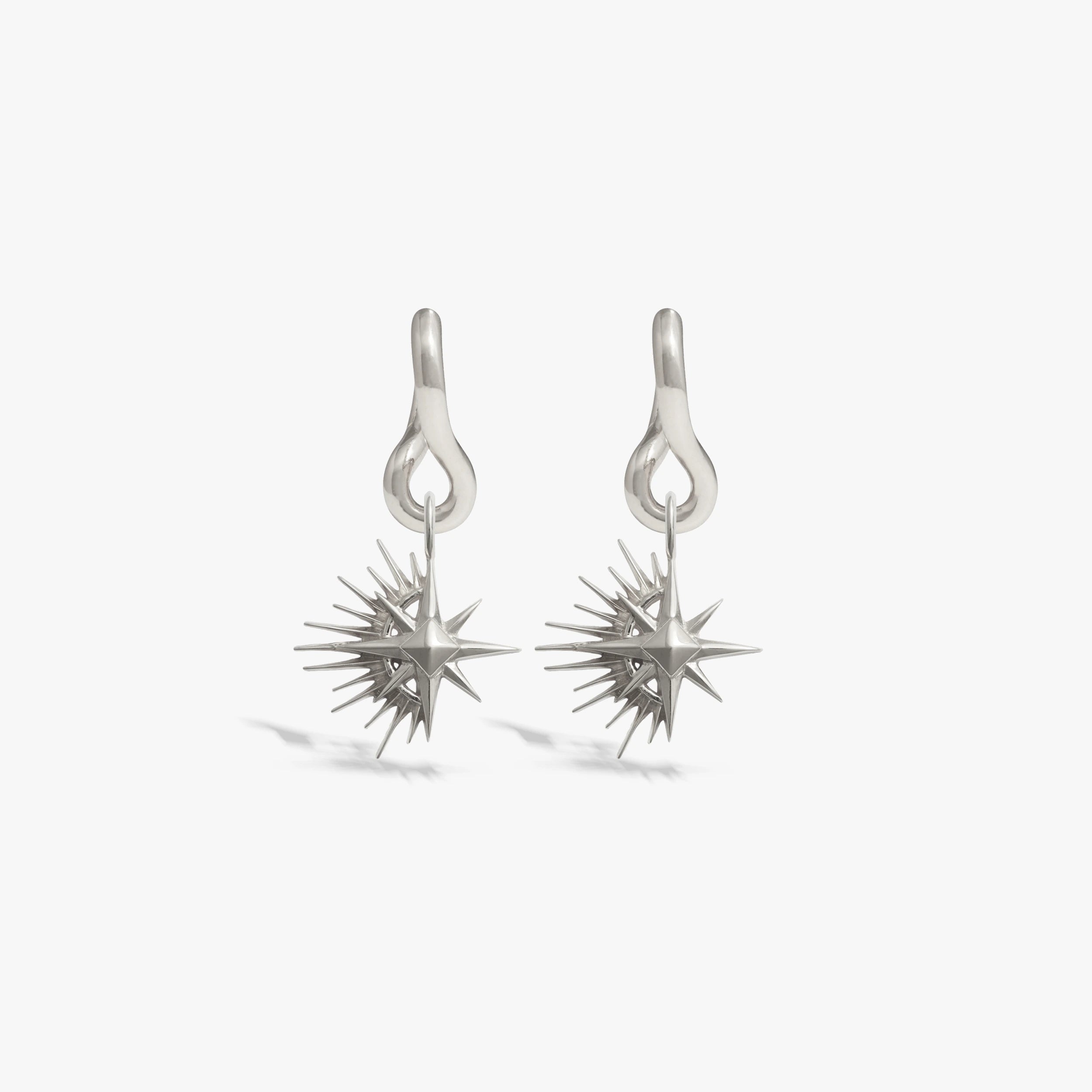 Awe Inspired Earrings 925 Sterling Silver Shooting Star Charm Earrings