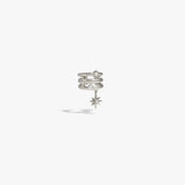 Awe Inspired Earrings 925 Sterling Silver / Single Cosmic Ear Cuff
