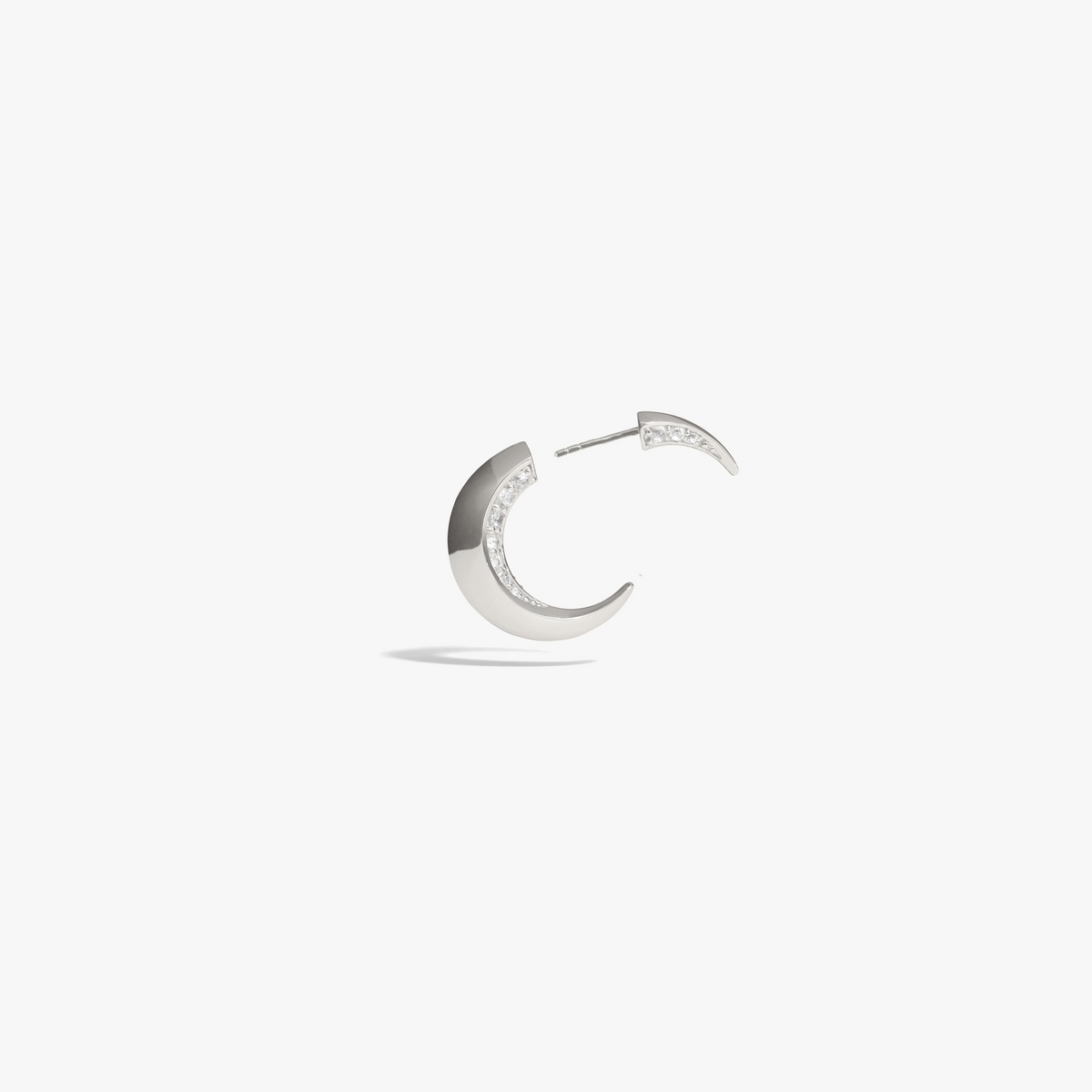 Awe Inspired Earrings 925 Sterling Silver / Single Crescent Moon Earrings