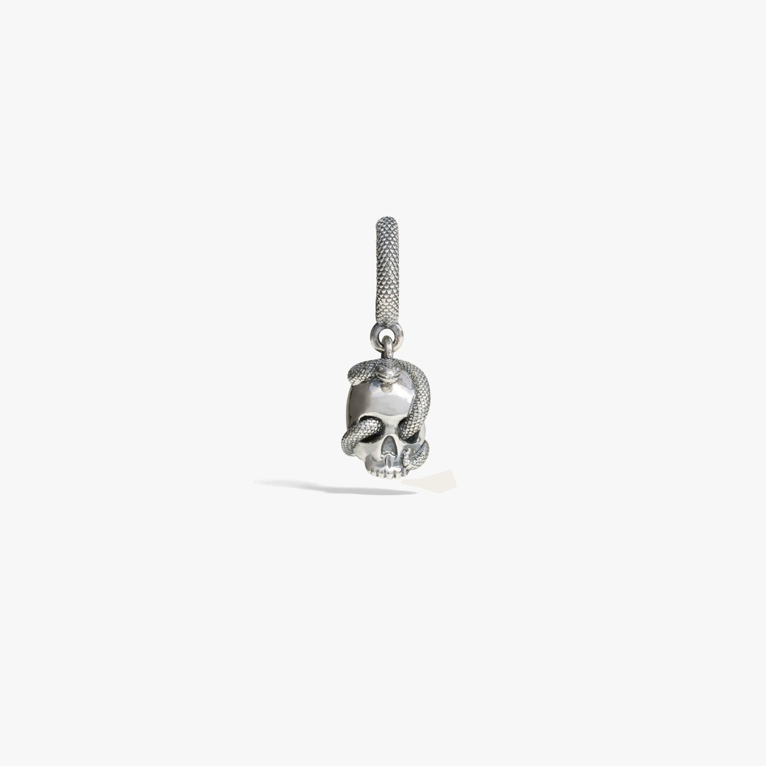 Awe Inspired Earrings 925 Sterling Silver / Single Serpent Skull Huggie