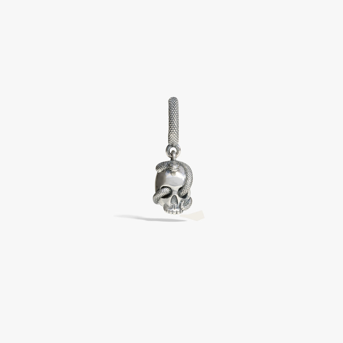 Awe Inspired Earrings 925 Sterling Silver / Single Serpent Skull Huggie