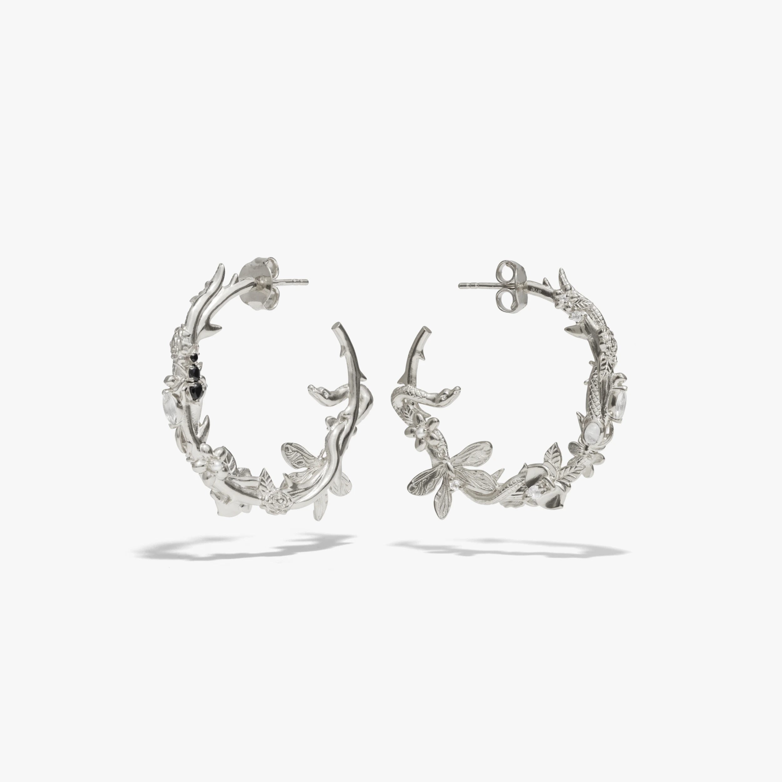 Awe Inspired Earrings 925 Sterling Silver / Small Secret Forest Hoops