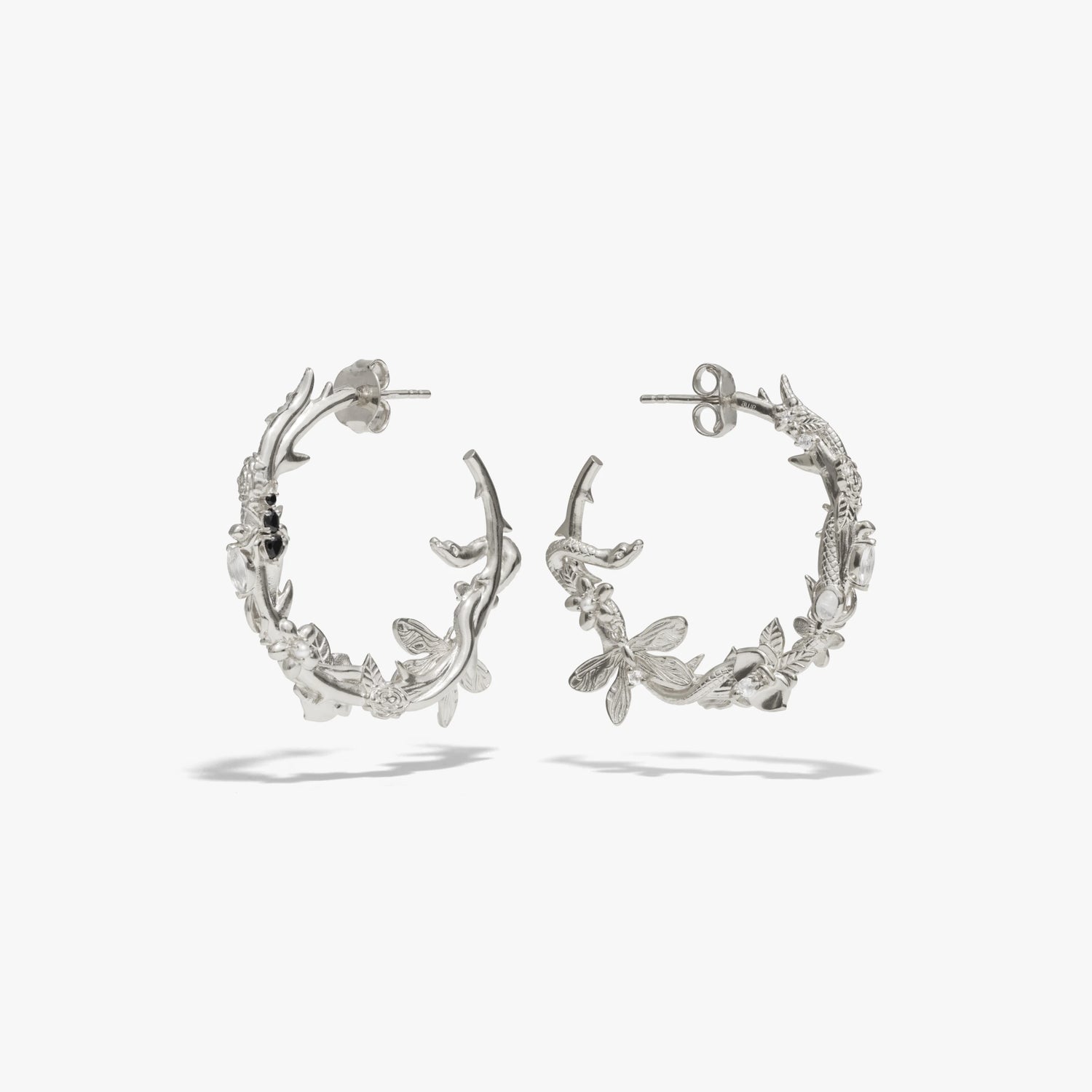Awe Inspired Earrings 925 Sterling Silver / Small Secret Forest Hoops