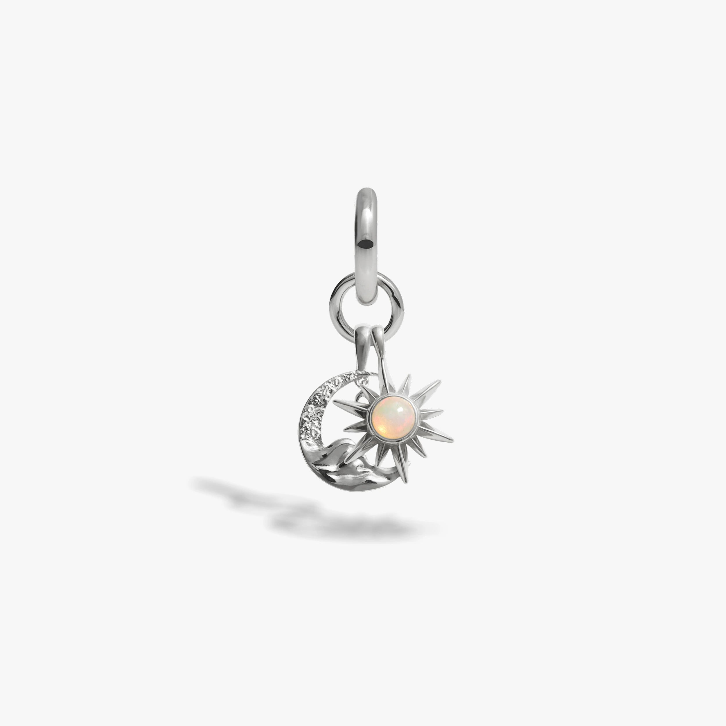 Awe Inspired Earrings 925 Sterling Silver Sun & Moon Charm Earring