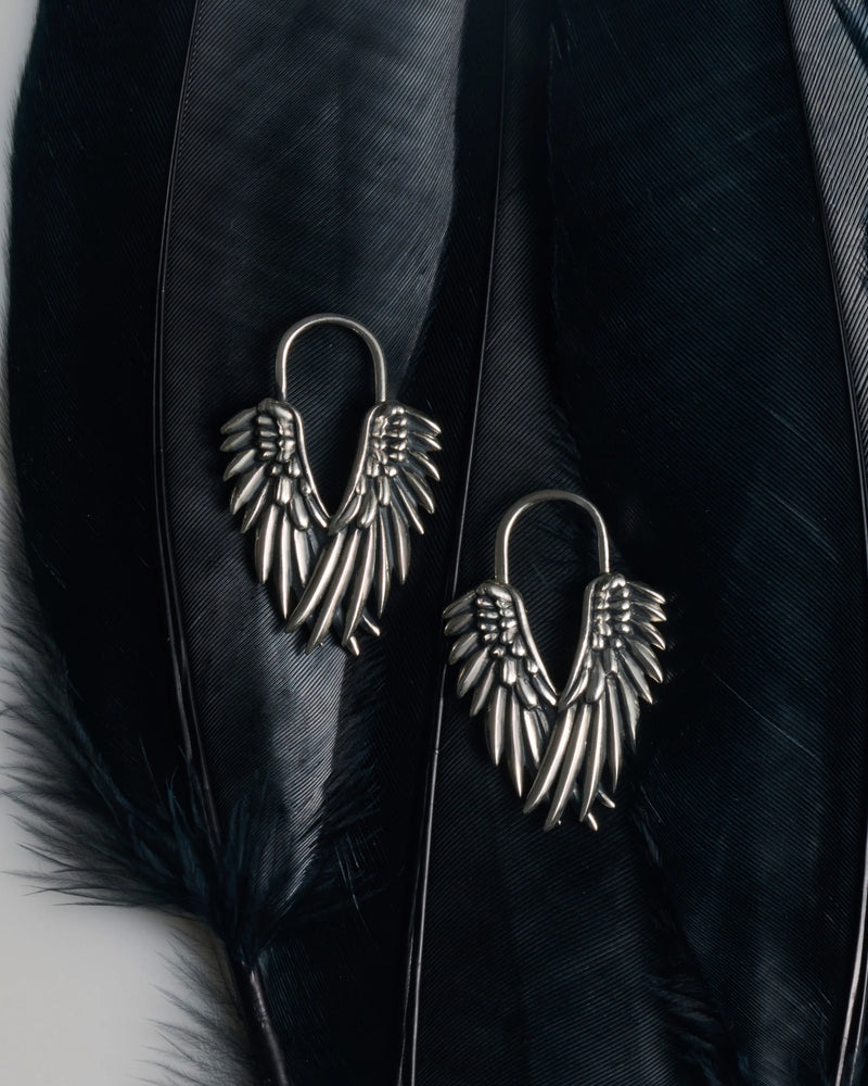Awe Inspired Earrings Angel Wing Huggies