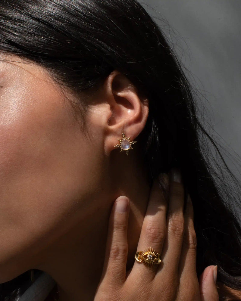 Awe Inspired Earrings Compass Pear Studs