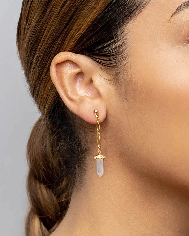 Awe Inspired Earrings Crystal Quartz Drop Earrings