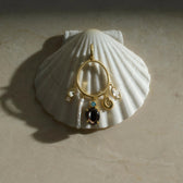 Awe Inspired Earrings Deep Sea Gemstone Charm Hoops