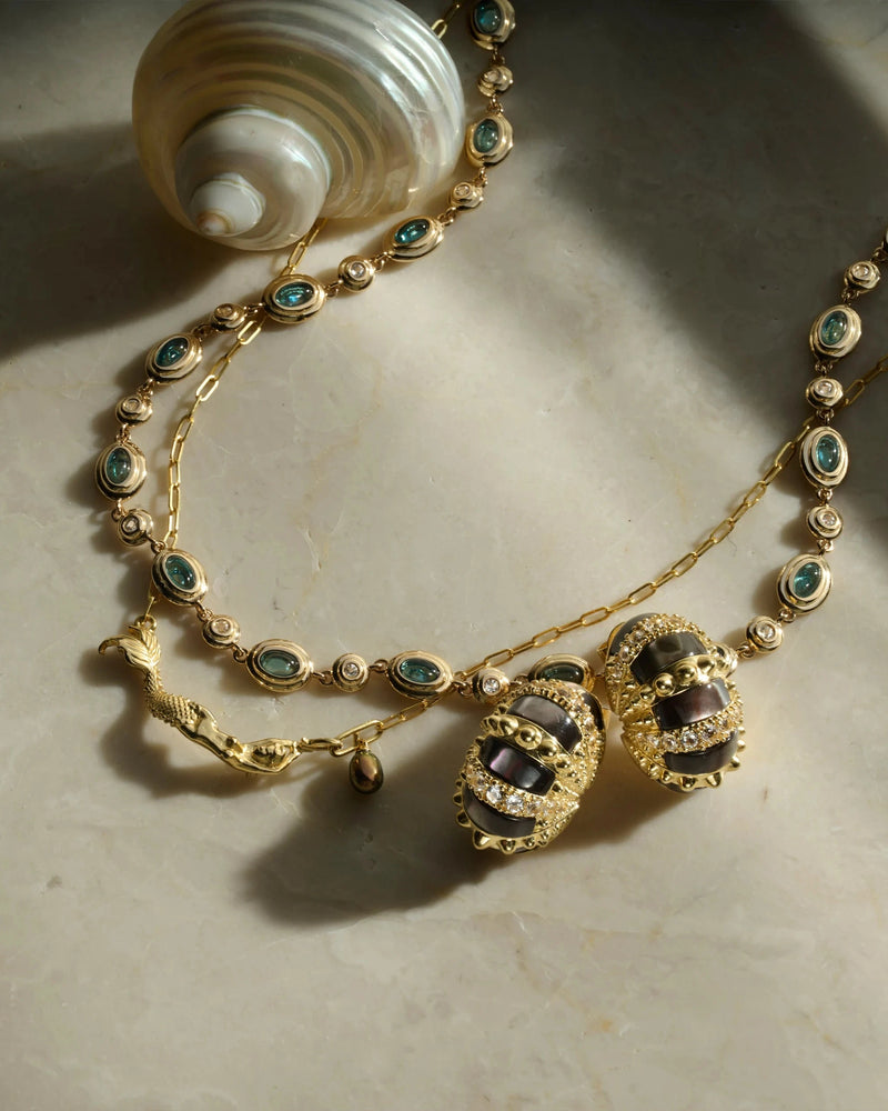 Awe Inspired Earrings Deep Sea Urchin Statement Studs