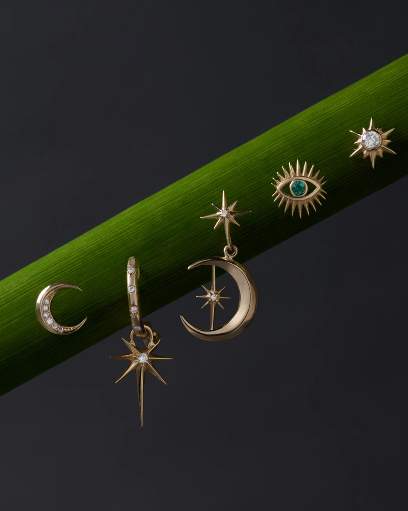 Awe Inspired Earrings Diamond Moon Earrings