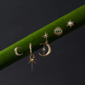 Awe Inspired Earrings Diamond Moon Earrings
