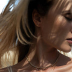 Awe Inspired Earrings Diamond Moon Studs