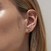Awe Inspired Earrings Diamond Moon Studs