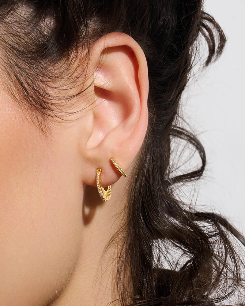 Awe Inspired Earrings Diamond Ray Huggie Earring