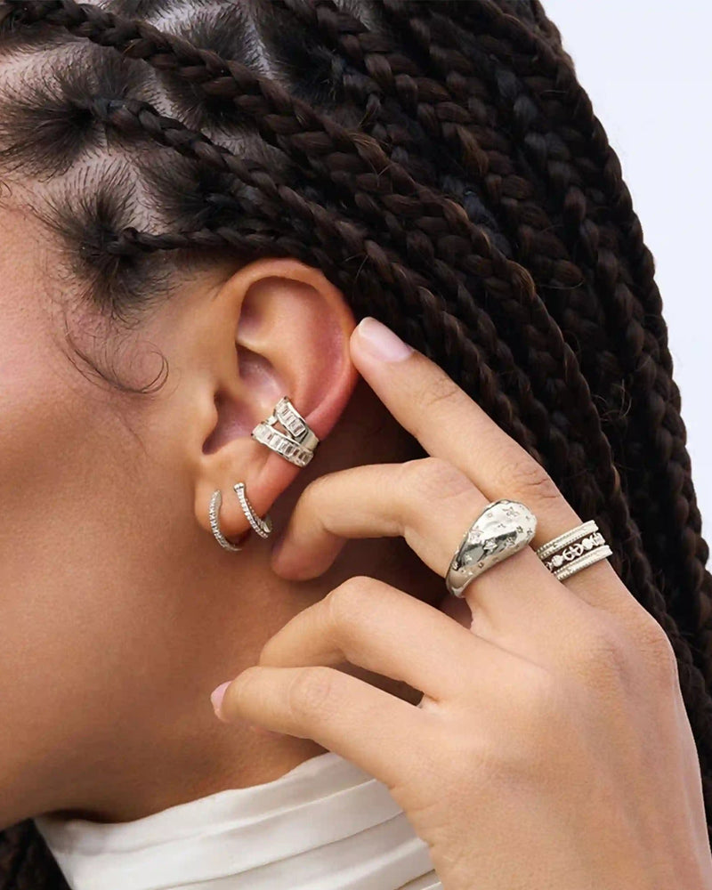 Awe Inspired Earrings Diamond Ray Huggie Earring