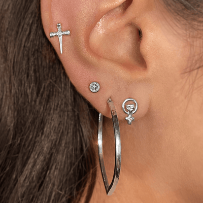 Awe Inspired Earrings Diamond Sword Stud Earring