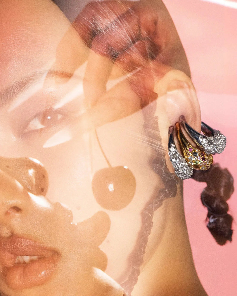 Awe Inspired Earrings Encrusted Abstract Ear Cuff