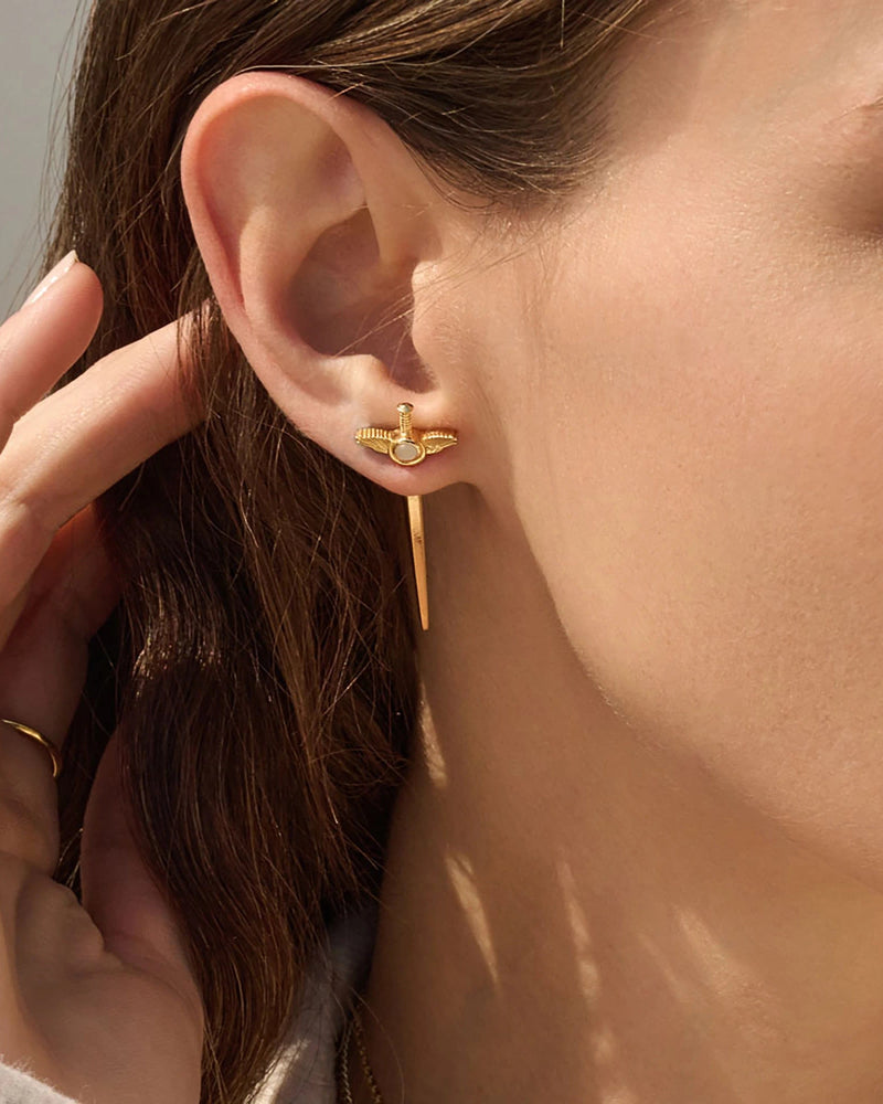 Awe Inspired Earrings Flying Dagger Studs