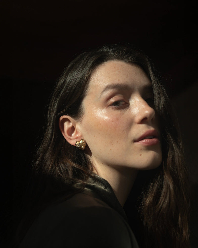 Awe Inspired Earrings Gemstone Heart Studs