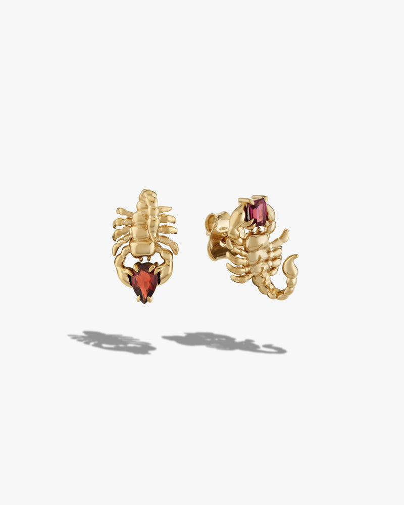Awe Inspired Earrings Gemstone Scorpion Studs Pair