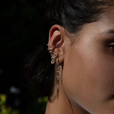 Awe Inspired Earrings Infinity Snake Studs