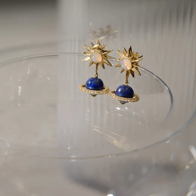 Awe Inspired Earrings Lapis Saturn Earrings