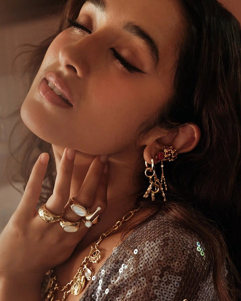 Awe Inspired Earrings Lotus Ear Cuff