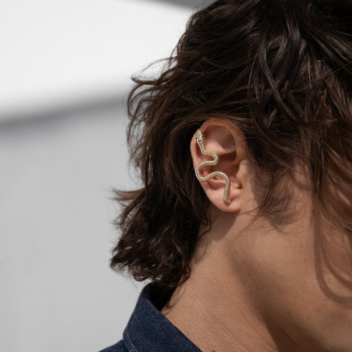 Awe Inspired Earrings Men's Snake Ear Pin