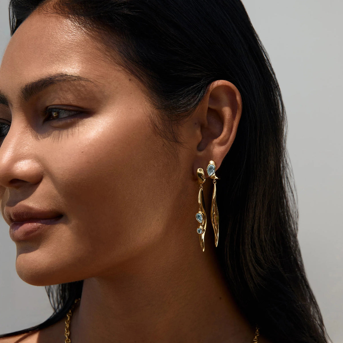 Awe Inspired Earrings Molten Gemstone Drop Earrings