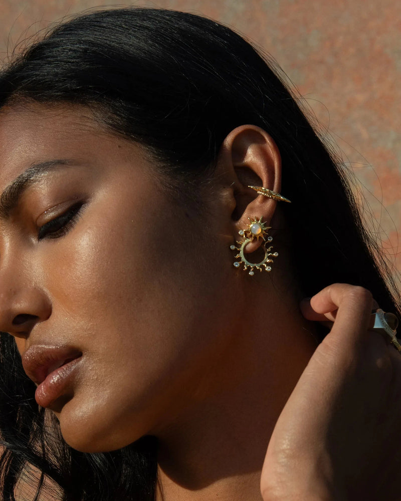 Awe Inspired Earrings Opal Sun Studs