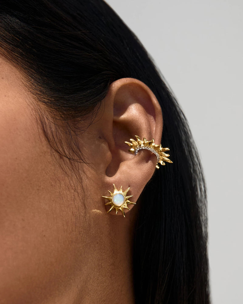 Awe Inspired Earrings Opal Sun Studs
