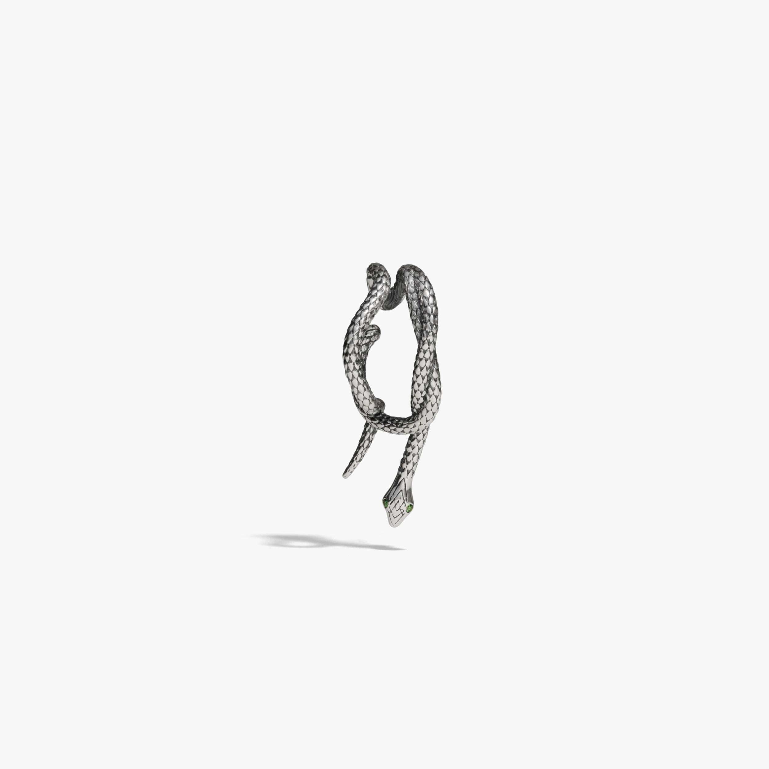 Awe Inspired Earrings Oxidized 925 Sterling Silver / single right Snake Wrap Earring