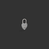Awe Inspired Earrings Pavé Diamond Padlock Heart Huggie