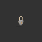 Awe Inspired Earrings Pavé Diamond Padlock Heart Huggie
