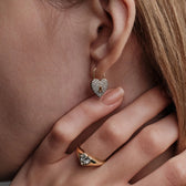 Awe Inspired Earrings Pavé Diamond Padlock Heart Huggie