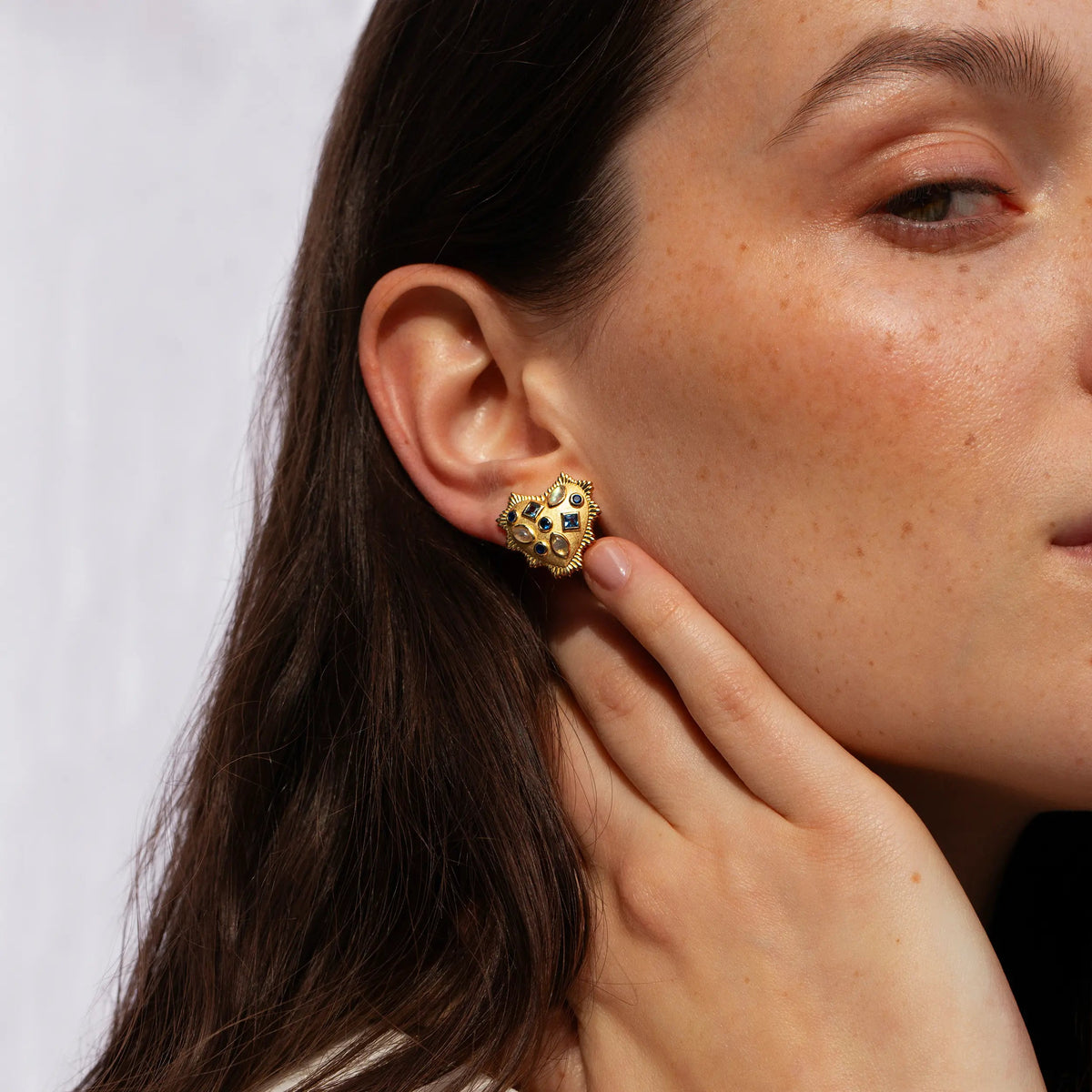 Awe Inspired Earrings Puffed Heart Studs