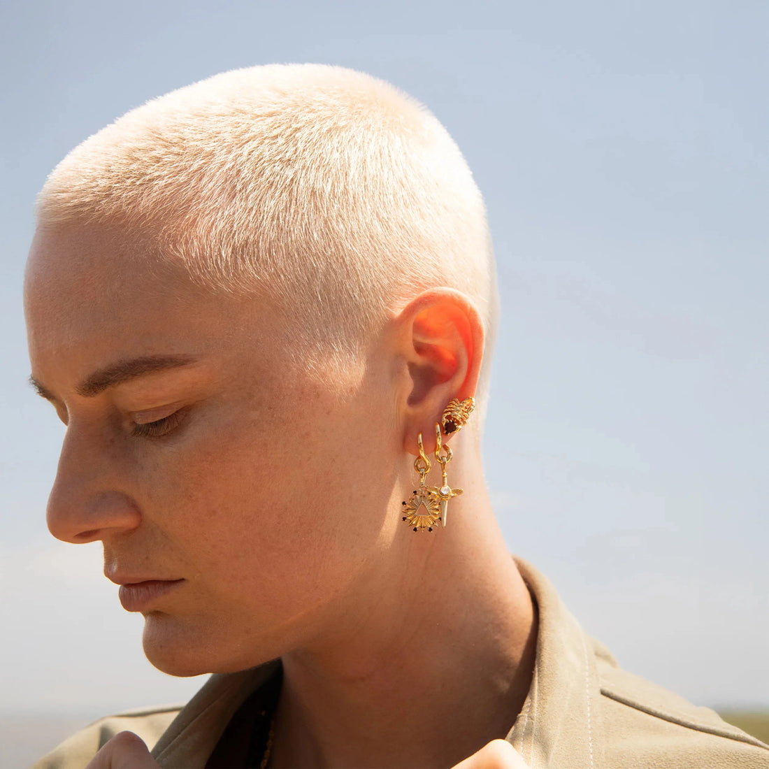 Awe Inspired Earrings Single Mini Element Charm Hoop