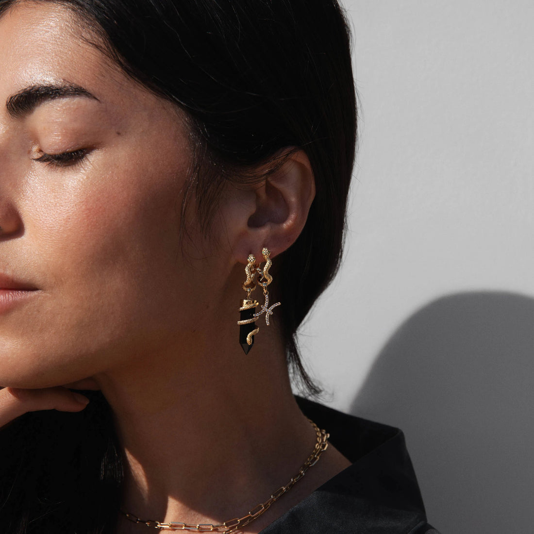 Awe Inspired Earrings Snake Charm Collector Huggies