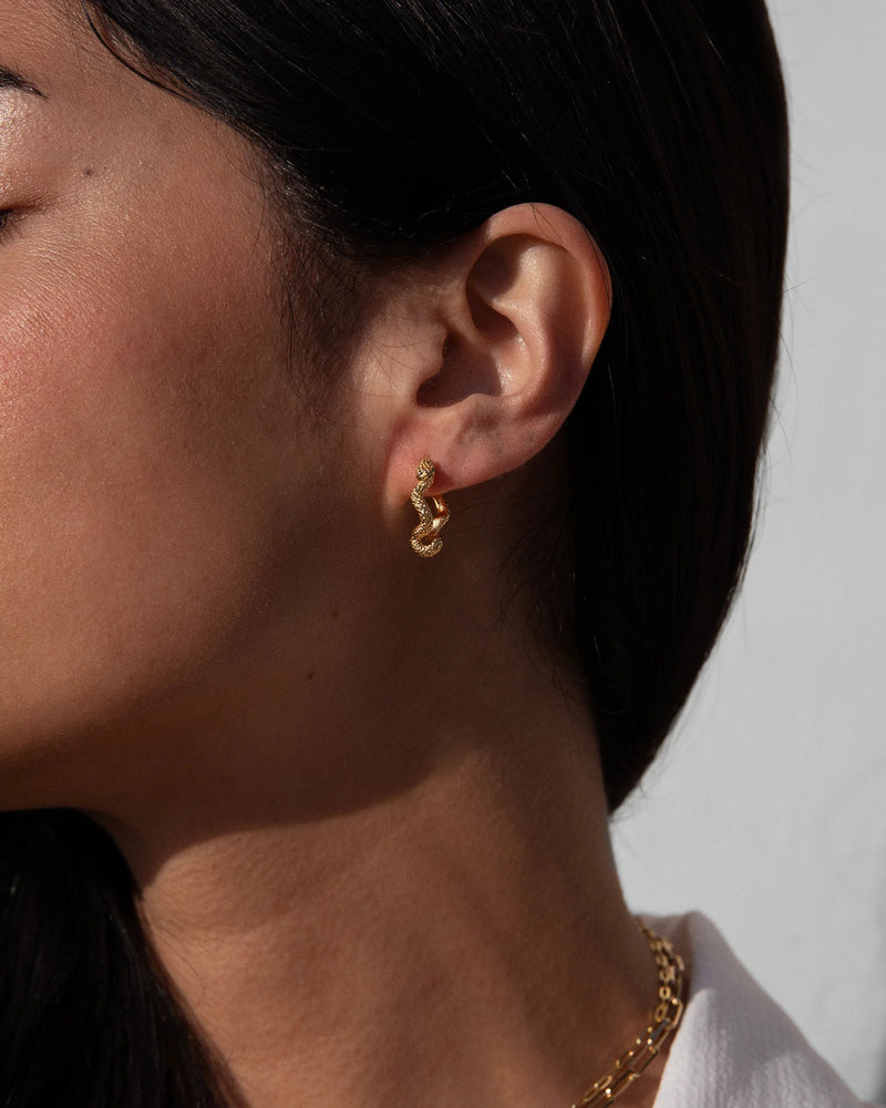 Awe Inspired Earrings Snake Charm Collector Huggies