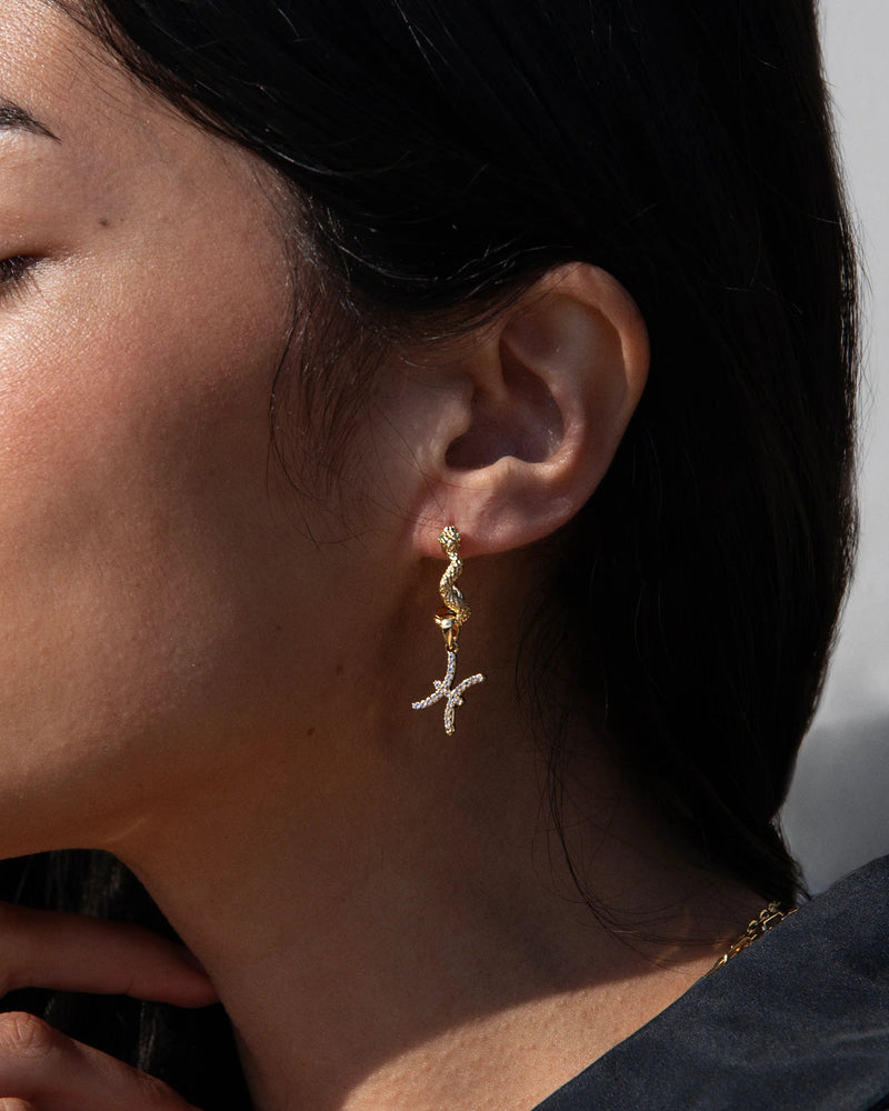 Awe Inspired Earrings Snake Charm Collector Huggies