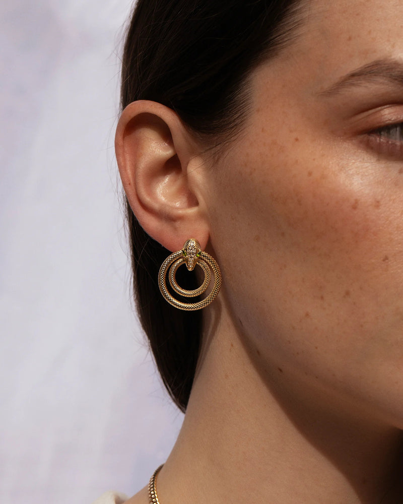 Awe Inspired Earrings Snake Doorknocker Earrings