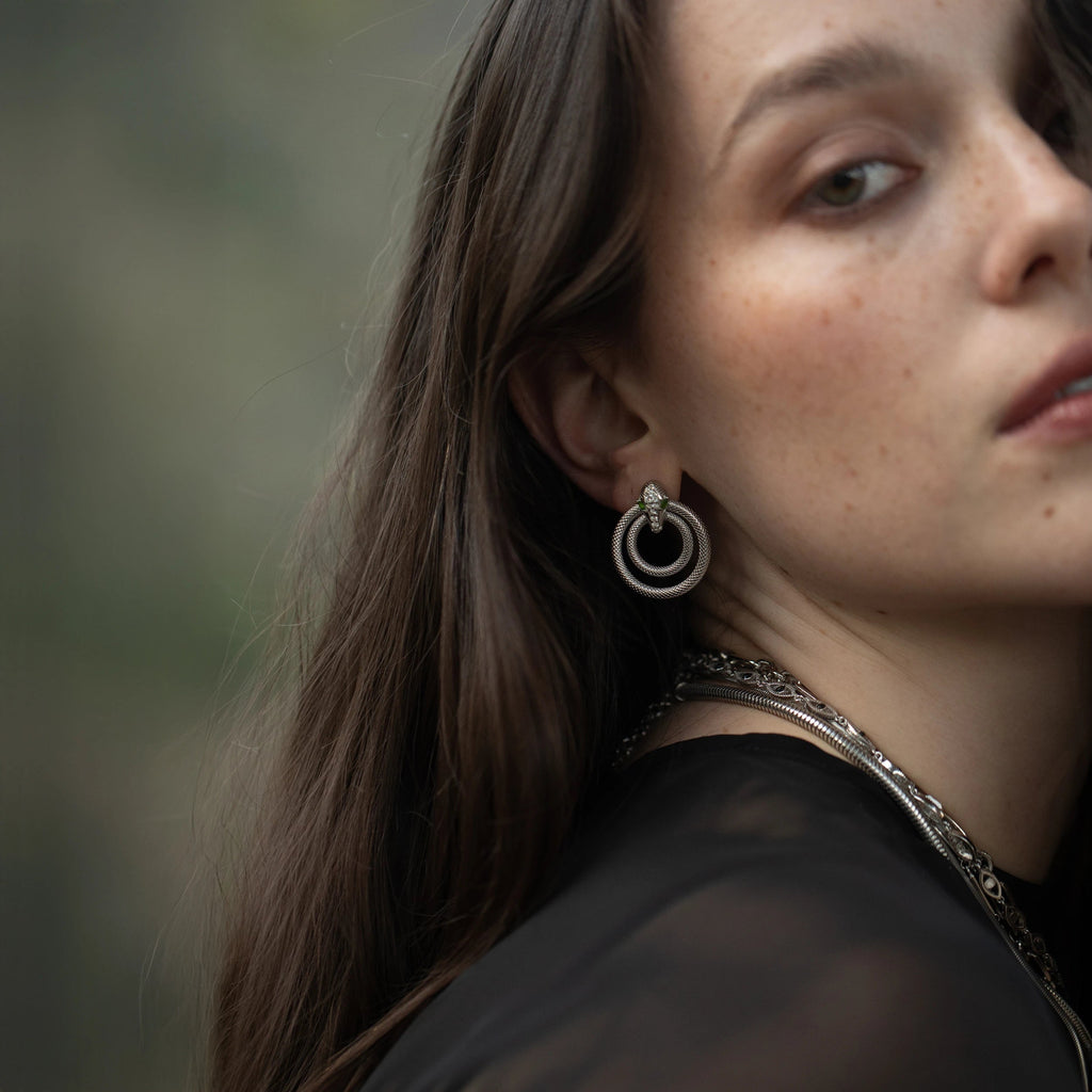 Awe Inspired Earrings Snake Doorknocker Earrings