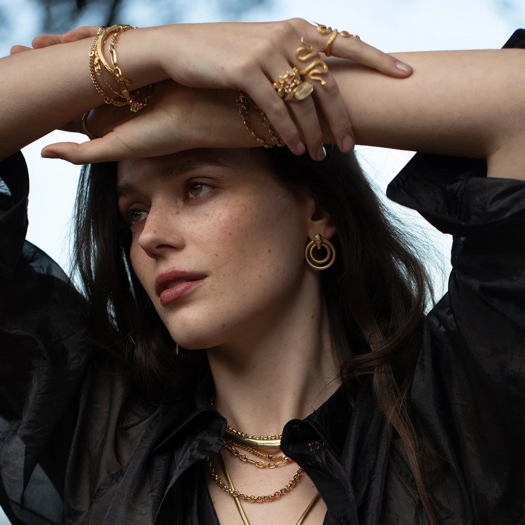 Awe Inspired Earrings Snake Doorknocker Earrings