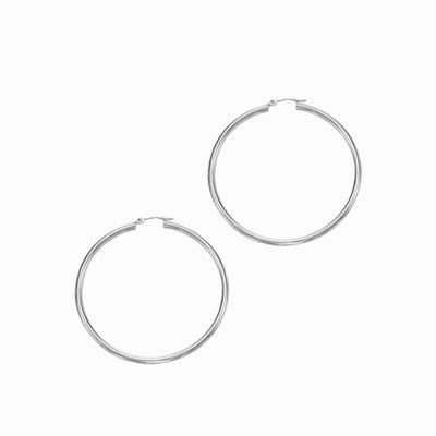 Awe Inspired Earrings Sterling Silver 50MM Hoops